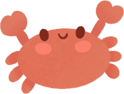 Handdrawn Textured Cute Crab